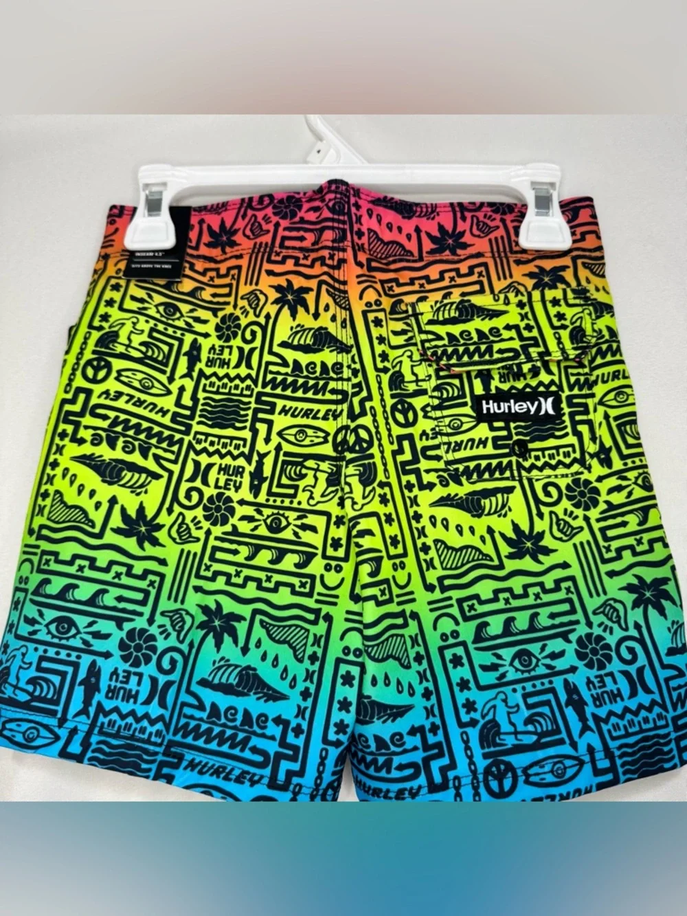 Boys Hurley Print Boardshorts Size 4